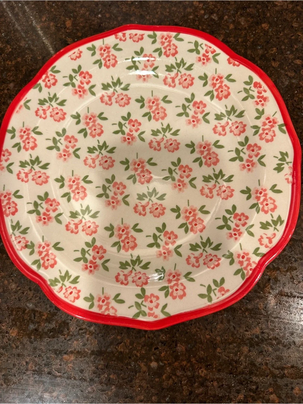 Pioneer Woman Floral & Polka Dot Party Plates - Red,Yellow set of 4 salad plates